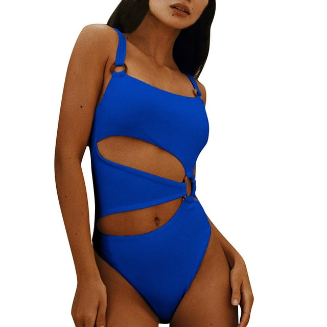 Aayomet Bathing Suit for Women Color Bikini Bathing Suit (Blue, L)