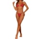 thumbnail image 2 of INSPIRAR CHIC Conjuntos de Bikini de Dos Piezas con Cadena para Mujeres, Ribeteado, Ajustable, Con Tiras en la Espalda, Trajes de Baño, Talla X-Large, Rojo, 2 of 5