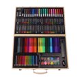 thumbnail image 2 of Kit de dibujo para niños, caja de madera empaquetada, colores brillantes surtidos, juego de arte de madera multiusos para niños, pintura para colorear, 2 of 5