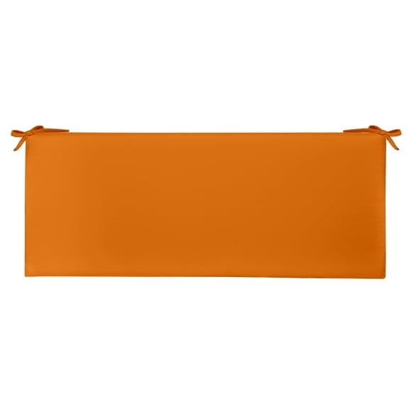 RSH Décor Indoor Outdoor 2” Foam Cushion with Ties (38” x 18” x 2”), Solid Orange