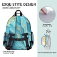 thumbnail image 5 of Blue Marble Gold Wave Pattern Backpack for School,Cute School Bag,Schoolbag with Adjustable Shoulder Straps & Padded Back,15.25"x11.5"x5.25", 5 of 5