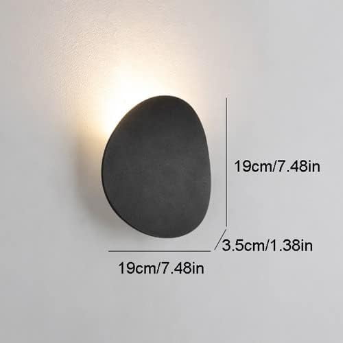 Minimalist Outdoor Wall Sconce Flat Round Outside Wall Light, IP65 Waterproof Wall Lamp Black/White Porch Lighting Fixture, Exterior Wall Wash Lights Up Lamps for Garden