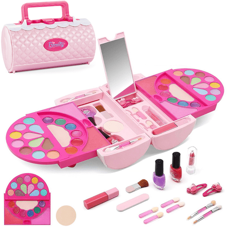 Richgv Kids Makeup Kit Girls Toys 58 Pcs Play Makeup Toys for Girls 3-6 Year Washable Real Makeup Set Christmas Birthday Gifts for Girls