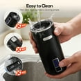 thumbnail image 5 of Auseo Milk Frother, 6-in-1 Electric Milk Steamer, Automatic Warm and Cold Foam Maker and Milk Warmer for Latte, Cappuccinos, Macchiato, Chocolate, Black, 5 of 9