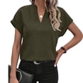 thumbnail image 2 of GERsome Womens Tops Short Sleeve V Neck Shirt Casual Tunic T-Shirts Dressy Work Blouse, 2 of 9