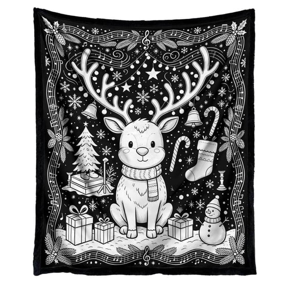 DIY Christmas Drawing Blanket Washable Coloring Blanket,V DIY Colour In Blankets Doodle Your Own Xmas Blanket Washable Play Blanket For Adults Home Bedroom Décor