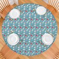 thumbnail image 2 of Light Blue Christmas Snowman Pattern Round Fitted Tablecloth with Elastic Edge,Dining Table Cover Waterproof,Outdoor Round Tablecloth for Camping,Dining,Indoor and Outdoor, 2 of 7