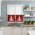 thumbnail image 3 of Red Christmas Tree Kitchen Curtain 2 Panels Tiers Curtains 24 Inch Length, Winter Balls Snowflake Xmas Tree Curtains Rod Pocket Curtains Window Drapes Treatment Window Cafe Curtains, 3 of 5