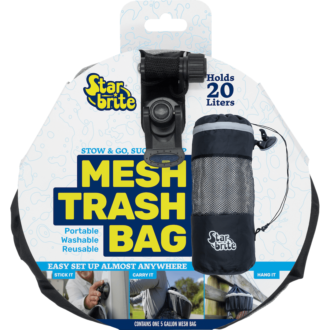 STAR BRITE Boat Trash Bag with Locking Suction Cup & Litter Guard Cinch – Ideal for Boats, RVs, Golf Carts, and Outdoor Adventures. (52074)