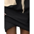 thumbnail image 4 of FASHIONWT Women Colorblock Office Lady Frock Stand-Up Collar Ruched Hem Bodycon Dress, 4 of 4
