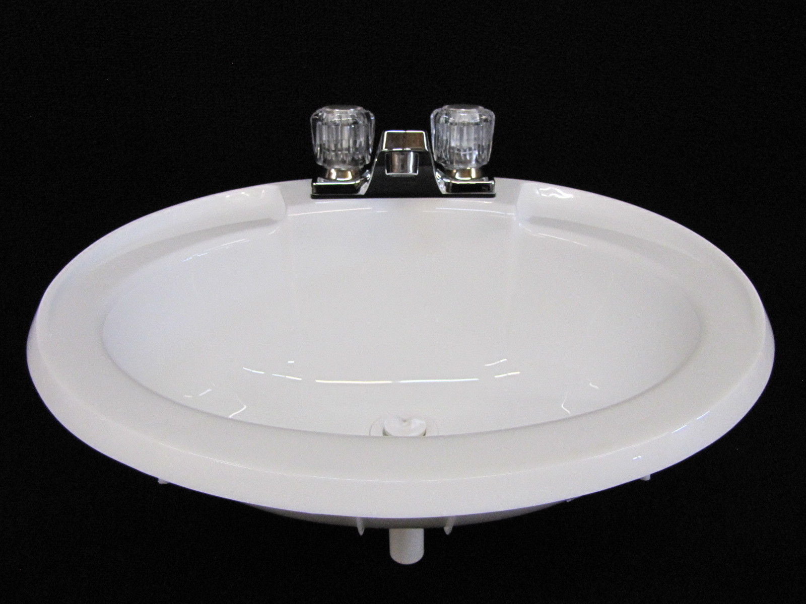 Mobile Home RV Parts Bathroom Lav White Sink w/ Chrome Faucet 20x17 inc hardware 
