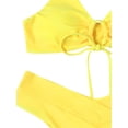 thumbnail image 6 of Arvbitana Women 2Pcs Solid Color Bikini Swimsuits Set Sleeveless V Neck Lacing Bra + Low Waist Briefs Summer Sexy Bathing Suit Swimming Beachwear, 6 of 6