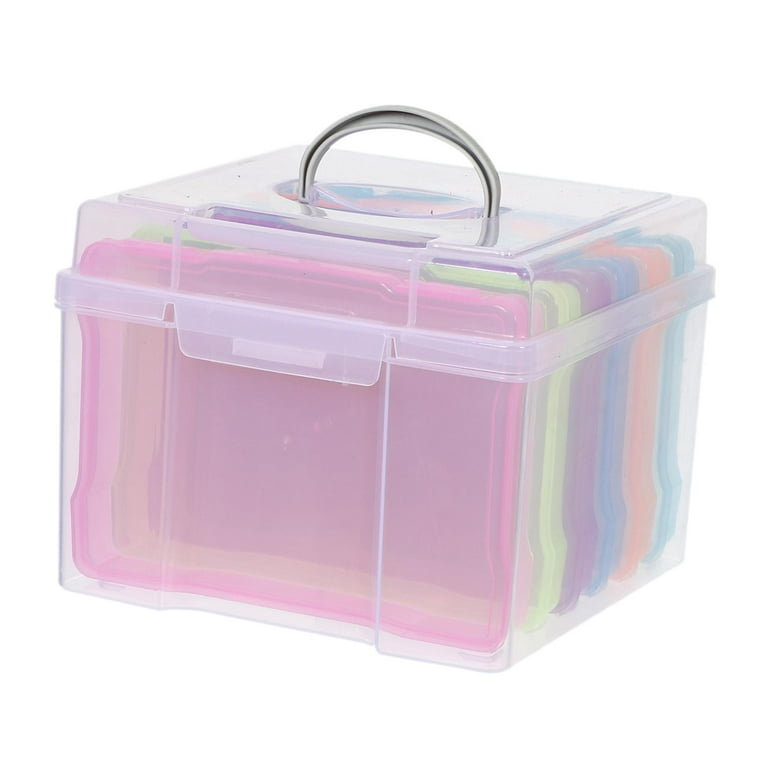 Greeting Card Storage Box File Holder with 6 Dividers with Lid
