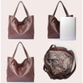 thumbnail image 4 of 2022 New Large Capacity Tote Bag Womens Large Bag With Pockets Soft Leather Hand-held One Shoulder Retro Oil Wax Leather, 4 of 5