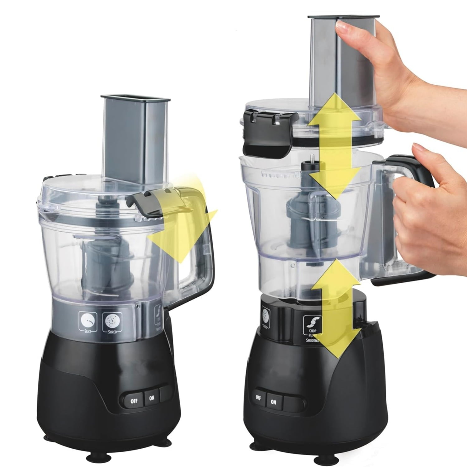 4-Cup Mini Food Processor & Vegetable Chopper, 250 Watts, for Slicing, Shredding, and Puree, Black