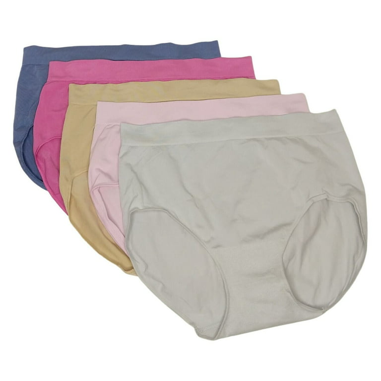 Carole Hochman Women's Underwear Silky Soft Seamless Full Coverage Modern Brief  Panties 5 Pack Multipack Regular & Plus Sizes, True Navy/Powder  Pink/Sunkissed Coral/Brunnera Blue/Bark, X-Small : : Clothing,  Shoes & Accessories