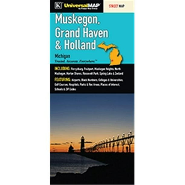 Universal Map 12798 Muskegon-Grand Haven Holland Fold Carte