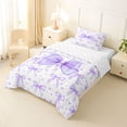 thumbnail image 2 of Erosebridal Purple Bow Tie Twin Comforter Sets For Girls,3D Cartoon Loves Print Kids Bedding Set,Reversible,2pcs, 2 of 7