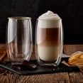 thumbnail image 4 of Barista Latte Macchiato Double-Walled Glass Mugs 2 Pc Set, 12.8oz, 4 of 6