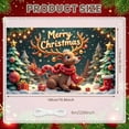 thumbnail image 2 of Reindeer Theme Christmas Banner Golden Stars Holiday Backdrop Colorful Ornaments Snowflake Pattern Xmas Display for Christmas Party Indoor Decoration Family Gathering, 2 of 9