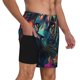 thumbnail image 2 of Balery Colorful Flower Tiger Bañador para hombre, shorts de playa de secado rápido con entrepierna y forro de compresión-Small, 2 of 6