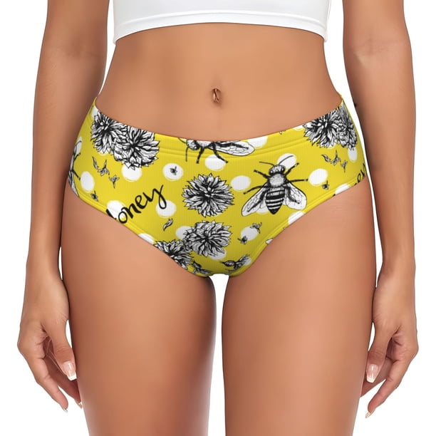 Fotbe Honeybee Calzones Estampados para Mujer – Ropa Interior de Algodón, Cómoda, Suave y Elástica-Medium