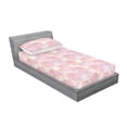 thumbnail image 2 of Abstract Boho Fitted Sheet & Pillow Sham Set, Simple Design Modern Overlapping Floral Petals Look Shapes Print, Decorative Printed 2 Piece Bedding Decor, Twin, Pastel Purple Pale Pink, by Ambesonne, 2 of 2