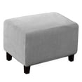 thumbnail image 1 of Rectangle Footstool Stretch Ottoman Cover Washable Modern Checked Jacquard Sofa, 1 of 4