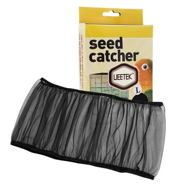 UEETEK 1PC Pet Products Mesh Bird Catcher Net Cover Shell Skirt for Bird Cages Size L (Black)