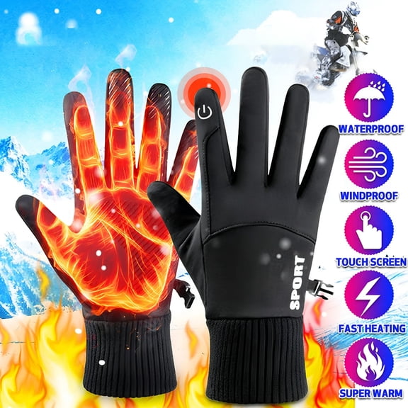 TELOLY Winter Warm Waterproof Windproof Non-Slip Touch Screen Gloves Outdoor Equipment