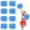 white + blue, variant on 8 Pcs Cheerleading Pom Poms,14.57inch with Handle Style Cheerleading Handheld Squad Pompoms for Sports Team Cheer Spirit
