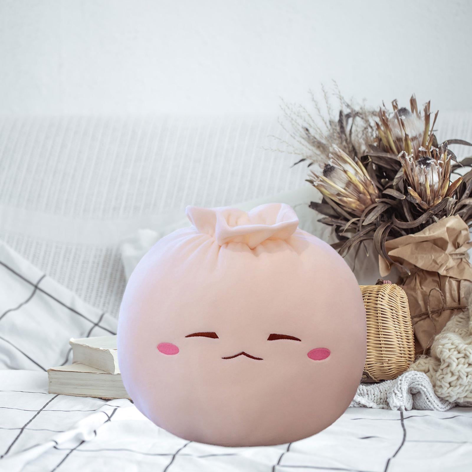 TISHITA Stuffed Plush Dumpling Plush Pillow Baozi Cute Expression Comfortable Stuffed Throw Pillow for Car Bedroom A