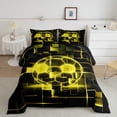 thumbnail image 2 of Erosebridal Ball Games Bedding Full Comforter Set,Football Sport Bedding Full Comforter Set,Yellow Neon Light Bedding Sets Full with Comforter,Super Cozy Room Decoration Reversible，3 Pieces, 2 of 8