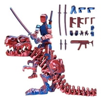 3D Printed Dinosaur Skeleton Figure with Movable Joints, Handmade Dinosaur Bones Model for Collectors, Kids Room Decor, Display Ornament,Blue