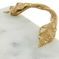 thumbnail image 5 of DecMode 21" x 10" White Marble Rectangular Leaf Tray with Gold Twisted Metal Handles, 1-Piece, 5 of 12