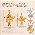 thumbnail image 2 of 10k Rose Cherub Angel Wings Diamond Cut Pendant (Small/Large) (LARGE) (20 Inches), 2 of 3