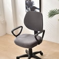 thumbnail image 3 of Funda protectora para asiento de silla giratoria de casa, extraíble y antipolvo para ordenador Cuadros Jacquard Gris, 3 of 8