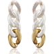 thumbnail image 1 of Pendientes colgantes geométricos de oro y plata shaofei perla, 1 of 5