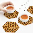 thumbnail image 5 of Kdxio Chocolate Plaid Sunflower Funny Coasters,4 Pcs Leather Coasters,Housewarming Gifts,Protect Furniture from Water Marks Scratch and Damage, 5 of 6