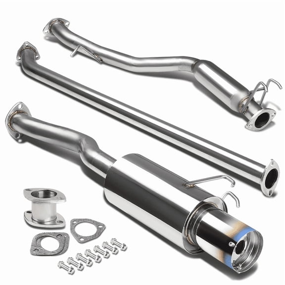 FOR 2006-2011 HONDA CIVIC 4" ROUND BURNT MUFFLER TIP T-304 RACING CATBACK EXHAUST