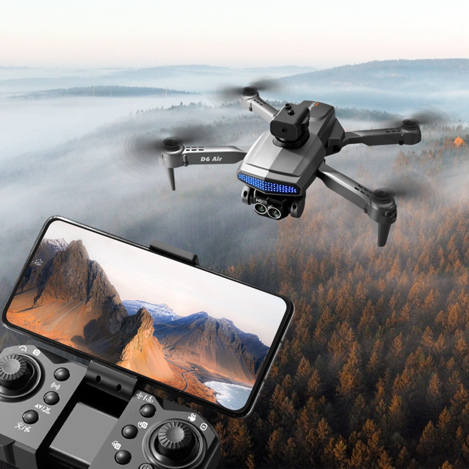 Drone with 4K Camera for Adults and Kids,FPV RC Quadcopter with Optical flow Sensor, Altitude Hold, 1Batteries, Black