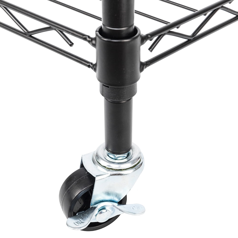 Kepooman 2 Tier Rod Clothes Garment Rack, Clothes Storage Hanger Shelf Hooks, Black