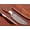 Brown, variant on 9.5" full tang Rain drop pattern skinning knife, 5" straight back Damascus steel blade, Green colored wood scale with steel bolster, includes Cow hide Leather sheath (Green wood)