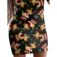 thumbnail image 4 of DYMADE Women Christmas Slim Fit Long Sleeve Cartoon Printed Bodycon Short Length Dress, 4 of 4