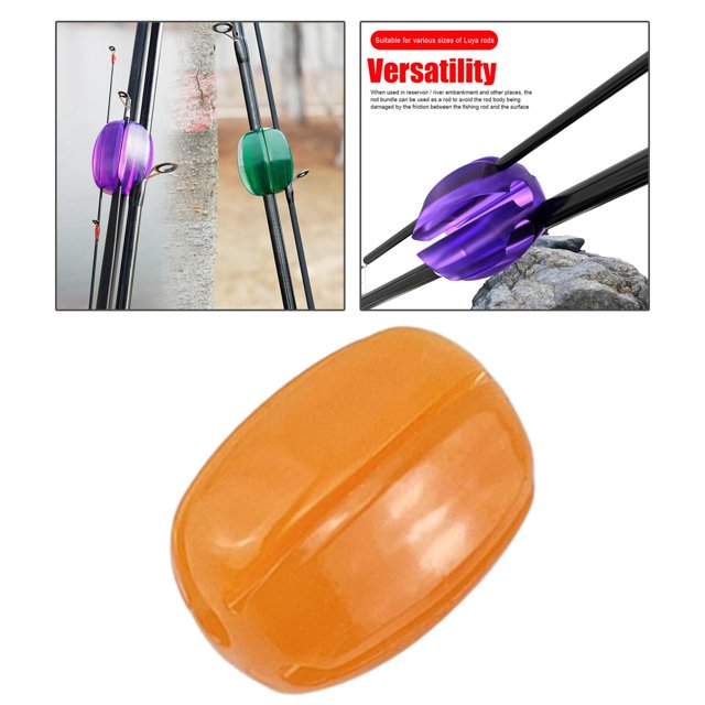 Soporte de caña de reutilizable, extractor de caña Flexible de 5 agujeros, carpeta funciones, sujeción de goma para accesorios de pesca al , Naranja Yotijar Titular de corbata de caña de pescar