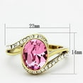thumbnail image 2 of Womens Gold Ring 316L Stainless Steel Anillo Color Oro Para Mujer Ninas Acero Inoxidable with Top Grade Crystal in Rose Martha, 2 of 4
