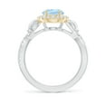 thumbnail image 2 of Angara Natural 1.5 Ct. Aquamarine with Diamond Halo Ring in 14K White & Yellow Gold for Women (Ring Size: 3), 2 of 10