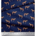 thumbnail image 3 of Soimoi Blue Viscose Chiffon Fabric Horse & Dot Animal Printed Craft Fabric by The Yard 42 Inch Wide, 3 of 3