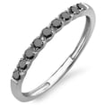 thumbnail image 1 of Dazzlingrock Collection 0.25 Carat (ctw) 18k Round Black Diamond Ladies Wedding Enhancer Guard Band 1/4 CT, White Gold, Size 8, 1 of 1