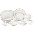 thumbnail image 2 of Lorenzo Import Alyssa-57 57 Piece Border Porcelain Dinnerware Set, Silver - Service for 8 Alyssa, 2 of 2